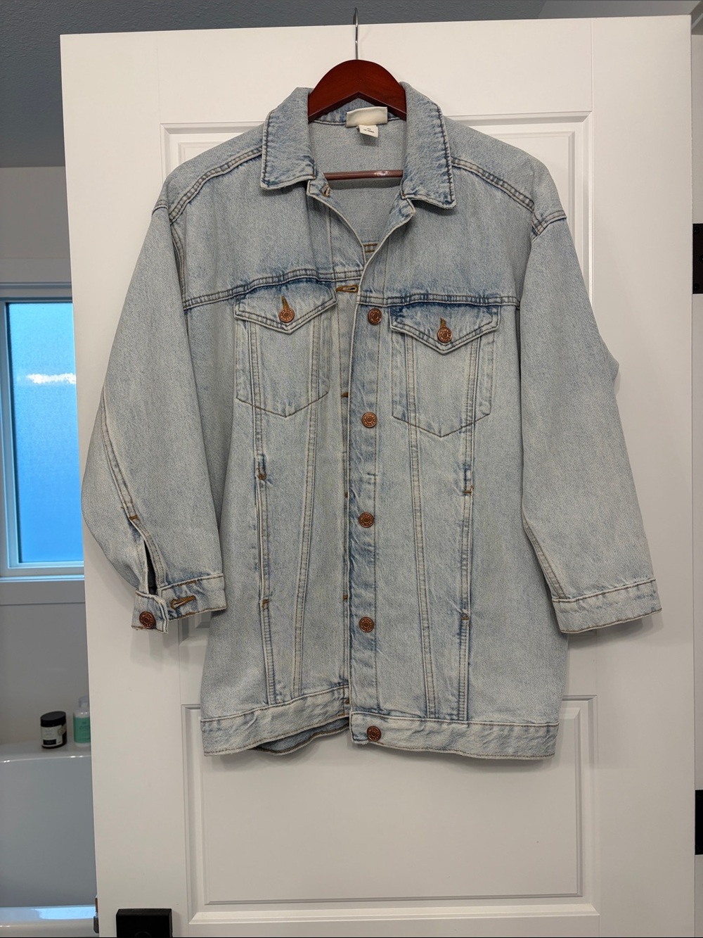 Monki Light Blue Denim Oversized Jean Jacket